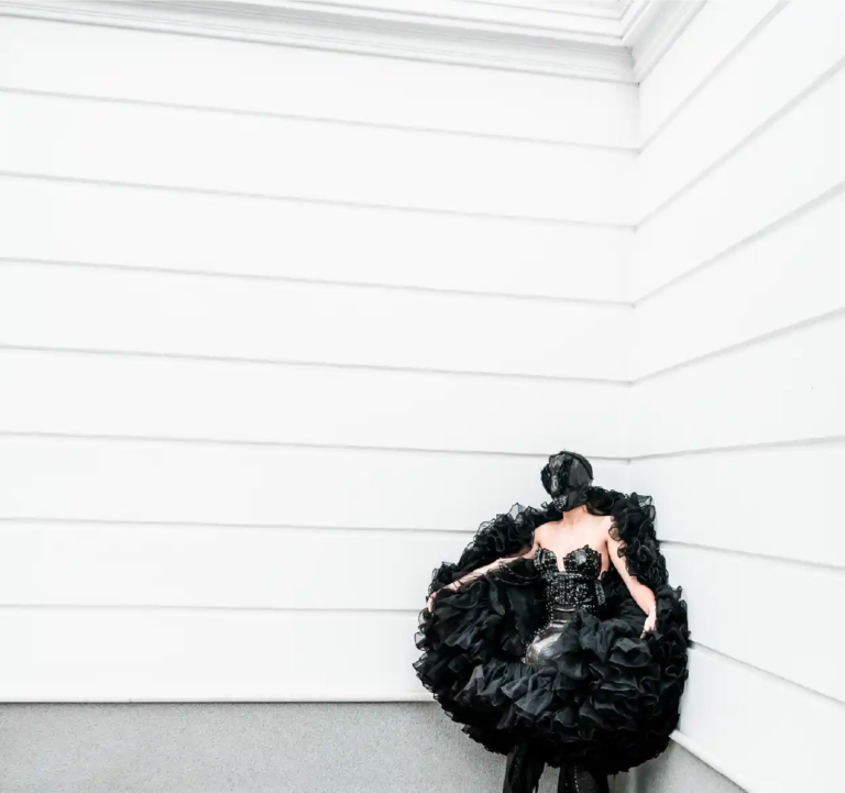 Look 10 from the Wounded Swan collection by Etnik Shala