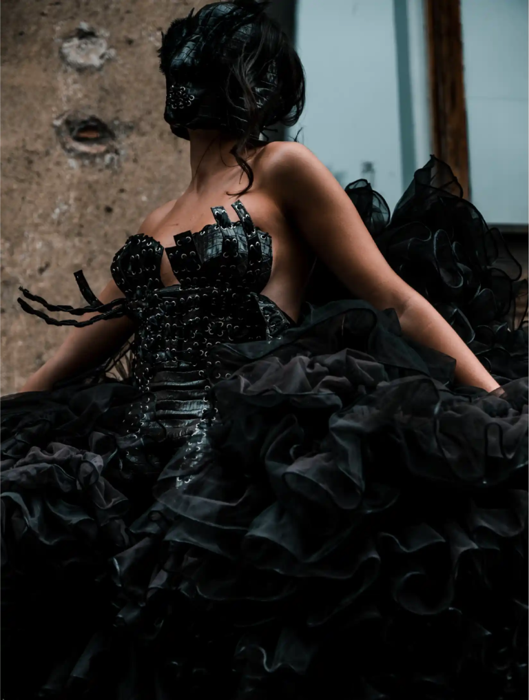 Look 15 from the Wounded Swan collection by Etnik Shala