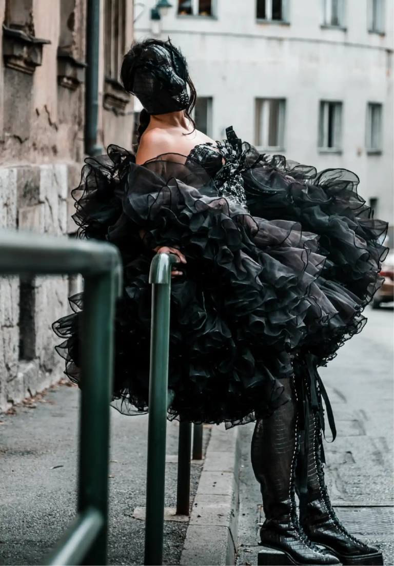 Look 01 from the Wounded Swan collection by Etnik Shala