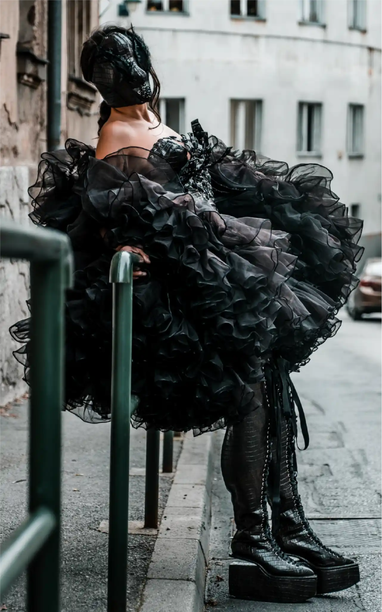 Look 21 from the Wounded Swan collection by Etnik Shala