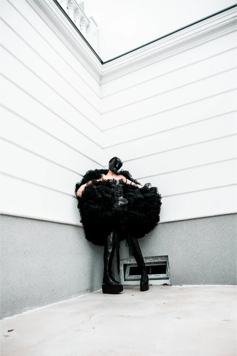 Look 06 from the Wounded Swan collection by Etnik Shala